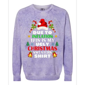 Xmas Due To Inflation This Is My Christmas Ugly Sweaters Colorblast Crewneck Sweatshirt