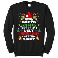 Xmas Due To Inflation This Is My Christmas Ugly Sweaters Tall Sweatshirt