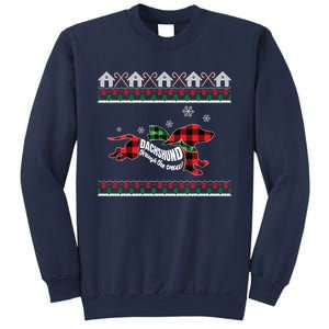 Xmas Dachshund With Scarf Dashing Through The Snow Sweatshirt