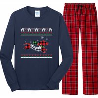 Xmas Dachshund With Scarf Dashing Through The Snow Long Sleeve Pajama Set