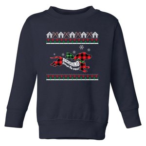 Xmas Dachshund With Scarf Dashing Through The Snow Toddler Sweatshirt