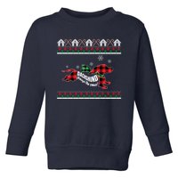 Xmas Dachshund With Scarf Dashing Through The Snow Toddler Sweatshirt