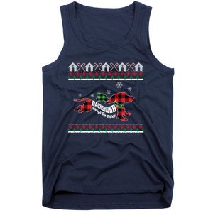 Xmas Dachshund With Scarf Dashing Through The Snow Tank Top