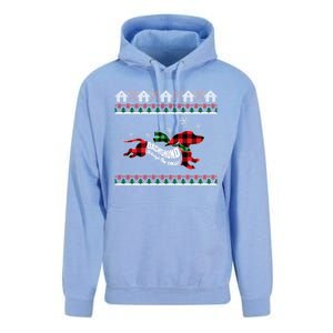 Xmas Dachshund With Scarf Dashing Through The Snow Unisex Surf Hoodie