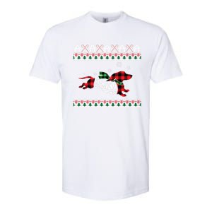 Xmas Dachshund With Scarf Dashing Through The Snow Softstyle CVC T-Shirt