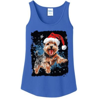 Xmas Dog Yorkshire Terrier Christmas Gift Ladies Essential Tank