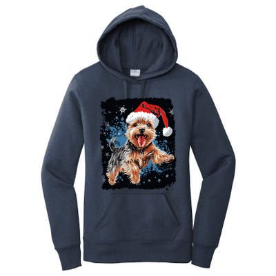 Xmas Dog Yorkshire Terrier Christmas Gift Women's Pullover Hoodie