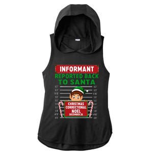 Xmas Elf Reported Back To Santa North Pole Correctional Ladies PosiCharge Tri-Blend Wicking Draft Hoodie Tank