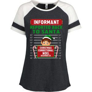 Xmas Elf Reported Back To Santa North Pole Correctional Enza Ladies Jersey Colorblock Tee