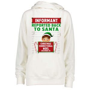 Xmas Elf Reported Back To Santa North Pole Correctional Womens Funnel Neck Pullover Hood