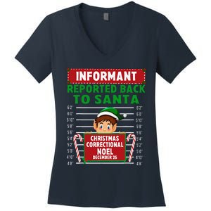 Xmas Elf Reported Back To Santa North Pole Correctional Women's V-Neck T-Shirt