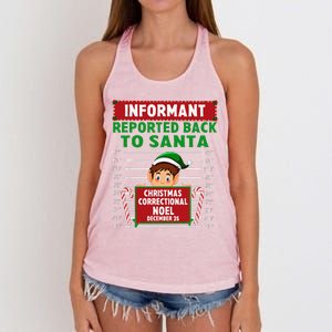 Xmas Elf Reported Back To Santa North Pole Correctional Women's Knotted Racerback Tank