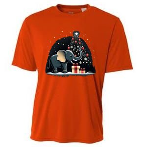 Xmas Elephant Santa On Christmas Elephant Cooling Performance Crew T-Shirt