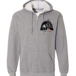 Xmas Elephant Santa On Christmas Elephant Full Zip Hoodie