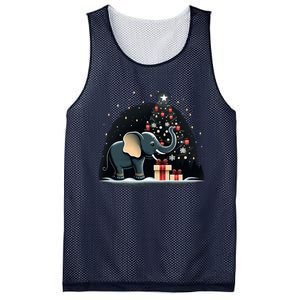 Xmas Elephant Santa On Christmas Elephant Mesh Reversible Basketball Jersey Tank