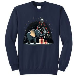 Xmas Elephant Santa On Christmas Elephant Tall Sweatshirt