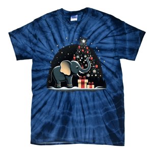 Xmas Elephant Santa On Christmas Elephant Tie-Dye T-Shirt