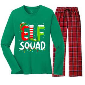 Xmas Elf Squad Elf Family Christmas Matching Pajamas Gift Women's Long Sleeve Flannel Pajama Set 