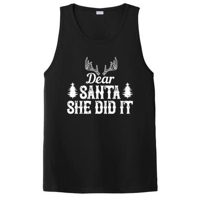 Xmas Funny Dear Santa She Did It Gift PosiCharge Competitor Tank