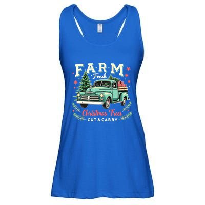 Xmas Farm Fresh Christmas Trees Cut And Carry Monster Truck Gift Ladies Essential Flowy Tank