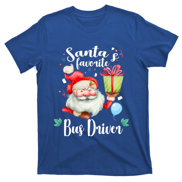 Xmas Funny Gift SantaS Favorite School Bus Driver Christmas Gift T-Shirt