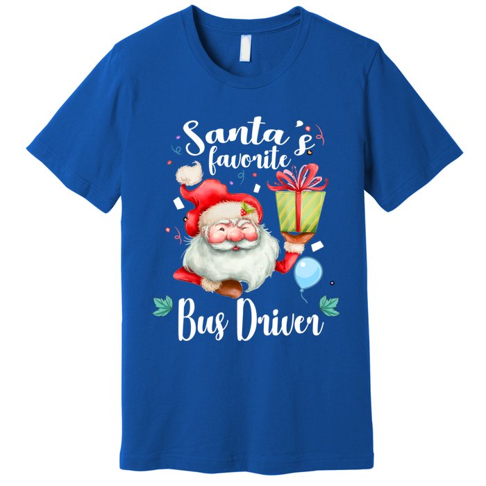 Xmas Funny Gift SantaS Favorite School Bus Driver Christmas Gift Premium T-Shirt