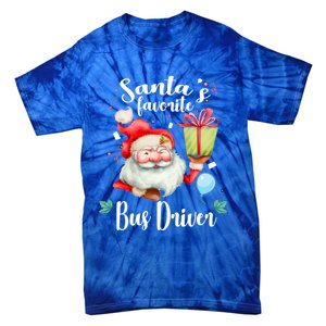 Xmas Funny Gift SantaS Favorite School Bus Driver Christmas Gift Tie-Dye T-Shirt