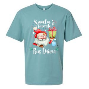 Xmas Funny Gift SantaS Favorite School Bus Driver Christmas Gift Sueded Cloud Jersey T-Shirt