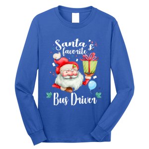 Xmas Funny Gift SantaS Favorite School Bus Driver Christmas Great Gift Long Sleeve Shirt