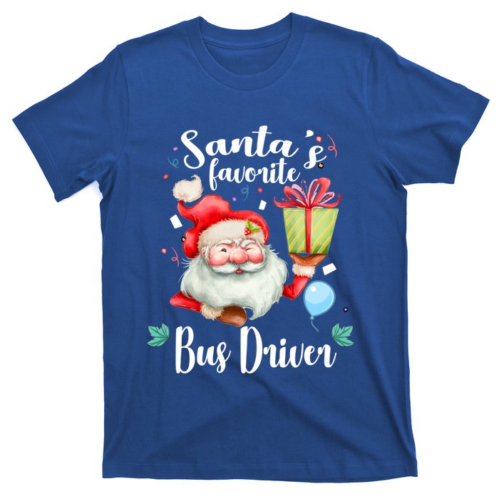 Xmas Funny Gift SantaS Favorite School Bus Driver Christmas Great Gift T-Shirt