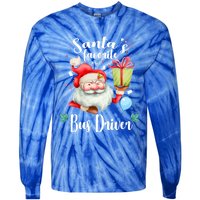 Xmas Funny Gift SantaS Favorite School Bus Driver Christmas Great Gift Tie-Dye Long Sleeve Shirt