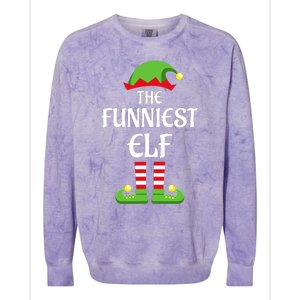 Xmas Family Matching Funny I'm The Funniest Elf Christmas Colorblast Crewneck Sweatshirt