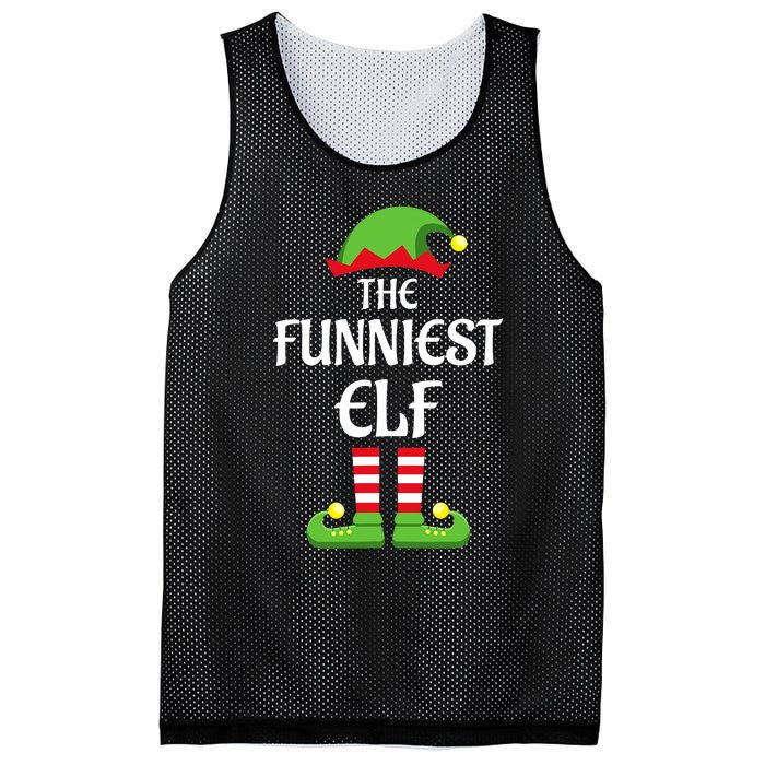 Xmas Family Matching Funny I'm The Funniest Elf Christmas Mesh Reversible Basketball Jersey Tank