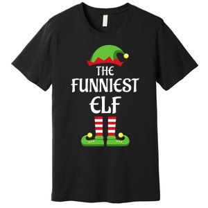 Xmas Family Matching Funny I'm The Funniest Elf Christmas Premium T-Shirt