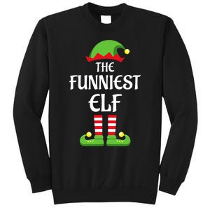 Xmas Family Matching Funny I'm The Funniest Elf Christmas Tall Sweatshirt