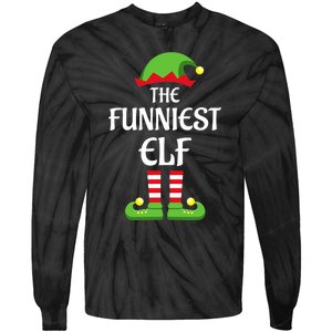 Xmas Family Matching Funny I'm The Funniest Elf Christmas Tie-Dye Long Sleeve Shirt