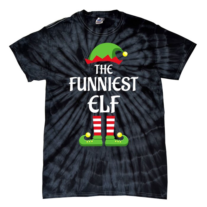 Xmas Family Matching Funny I'm The Funniest Elf Christmas Tie-Dye T-Shirt