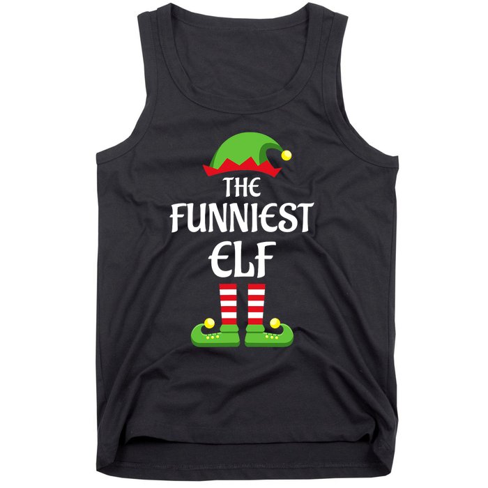 Xmas Family Matching Funny I'm The Funniest Elf Christmas Tank Top