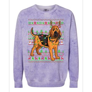 Xmas Family Matching Reindeer Ugly Bloodhound Christmas Gift Colorblast Crewneck Sweatshirt