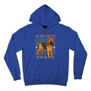 Xmas Family Matching Reindeer Ugly Bloodhound Christmas Gift Hoodie