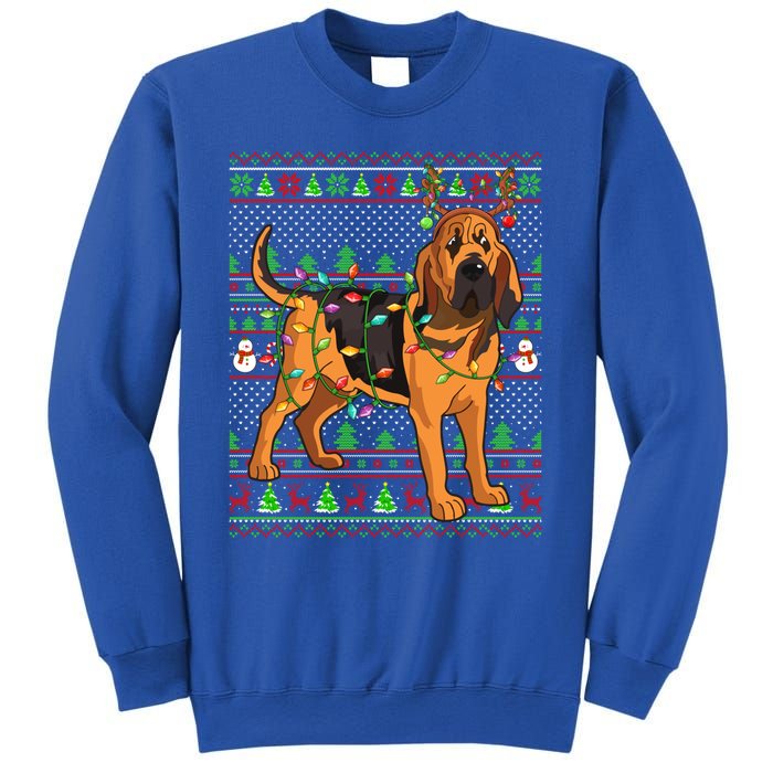 Xmas Family Matching Reindeer Ugly Bloodhound Christmas Gift Sweatshirt