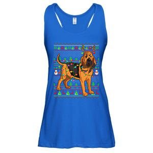 Xmas Family Matching Reindeer Ugly Bloodhound Christmas Gift Ladies Essential Flowy Tank