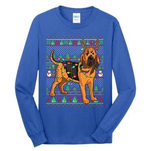 Xmas Family Matching Reindeer Ugly Bloodhound Christmas Gift Tall Long Sleeve T-Shirt