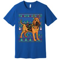 Xmas Family Matching Reindeer Ugly Bloodhound Christmas Gift Premium T-Shirt