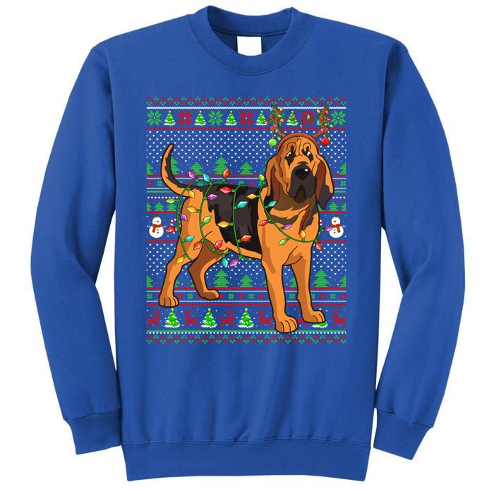 Xmas Family Matching Reindeer Ugly Bloodhound Christmas Gift Tall Sweatshirt