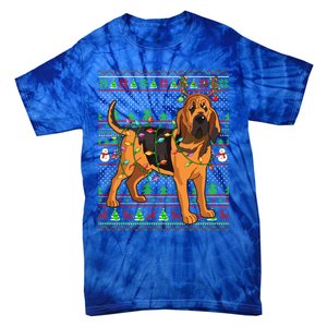 Xmas Family Matching Reindeer Ugly Bloodhound Christmas Gift Tie-Dye T-Shirt