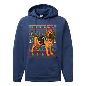 Xmas Family Matching Reindeer Ugly Bloodhound Christmas Gift Performance Fleece Hoodie