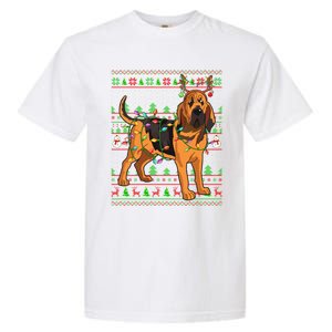 Xmas Family Matching Reindeer Ugly Bloodhound Christmas Gift Garment-Dyed Heavyweight T-Shirt