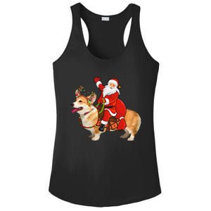 Xmas Family Matching Funny Santa Riding Corgi Christmas Gift Ladies PosiCharge Competitor Racerback Tank