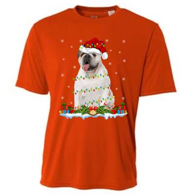 Xmas Family Matching Santa Hat English Bulldog Christmas Gift Cooling Performance Crew T-Shirt